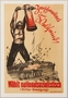 Nazi Party election poster with a man smashing a financial building with a battering ram