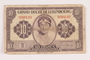 Luxembourg currency note, 10 francs, issued during the war
