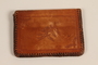 Brown leather wallet with laced edges used by a Czech Jewish refugee during his service in the US Army