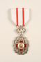 Belgian Red Cross medal, ribbon, and box awarded to a Jewish Russian nurse