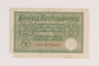 Occupation credit treasury note, 50 Reichspfennig, issued by Nazi Germany