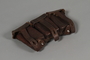 Belt attachment with a set of 3 brown leather K98k ammunition pouches used during WWII in eastern Poland