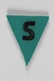Unused green triangle concentration camp prisoner patch with a black letter S found by US forces