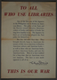 US propaganda poster denouncing Japanese bombing of library