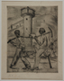 Etching by Karl Schwesig showing one legged inmates going to work in a concentration camp