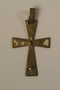 Enamelled gold cross pendant worn by a Jewish child or his mother in hiding as Catholics