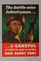 US careless talk poster of a soldier warning people to guard their words