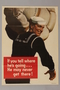 US careless talk poster with a smiling sailor ready to sail