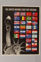 US poster depicting the Statue of Liberty and flags of Allied Nations