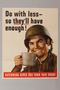 US poster depicting a smiling soldier holding a silver canteen cup