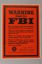 US careless talk text only orange poster warning about suspicious people