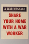 US poster with text encouraging the sharing of homes