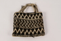 Black and white knit bag used in slave labor camps by a Polish Jewish woman