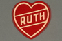 Red felt heart with name Ruth