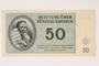 Theresienstadt ghetto-labor camp scrip, 50 kronen note