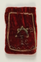 Red brushed velvet tefillin pouch with a Star of David found in postwar Berlin