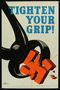 British World War II poster with a pair of gripper pliers crushing a swastika