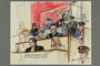 Courtroom drawing of the Klaus Barbie trial