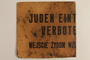 Sign posted at rail station during Nazi occupation of Poland stating "Jews not allowed to enter"
