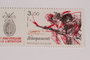 Postage stamp, 3 francs, issued to honor the landing in France by the French Postal Office