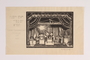 Woodblock print depicting Jewish internees at High Holiday services