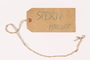 Luggage label used by a young girl on the Kindertransport